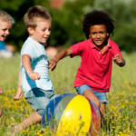 children playing with a ball