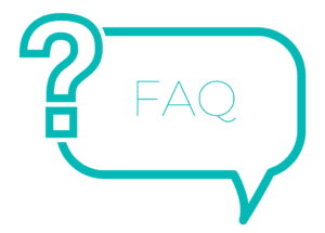 Teal outline of frequently asked questions